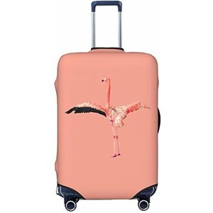 KOOLR Flamingo Afdrukken Koffer Cover Elastische Wasbare Bagage Cover Koffer Protector Voor Reizen, Werk (45-32 Inch Bagage), Zwart, Large