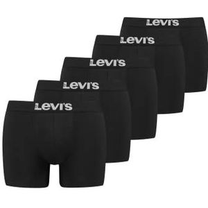 Levi's Boxershort, 5 stuks, heren, effen, basic, stretch, onderbroeken, ondergoed, retro, katoen, S, M, L, XL, XXL, zwart, blauw, grijs, zwart (001), M