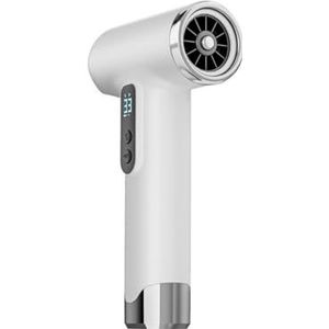 Draagbare, snel drogende föhn, 15600 mAh professionele föhn met mondstuk, 3 instelbare koude, warme windrichtingen met blauw licht, kleine handföhn(White)