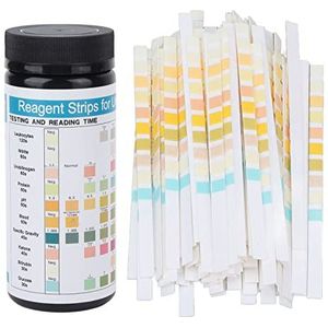 Urinepeilstokken, 10 Parameterteststrips 100 Tests Ketonenstrips Testen van Leukocyten Nitriet Urobilinogeen Eiwit Ph Occult Bloed Soortelijk Gewicht Keton Bilirubine Glucose voor Ketose Urinetest