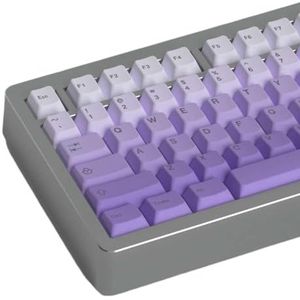 QPSJXN 125 grijs -gradient PBT -keycaps -profiel -kleurstofsublimatie en bladgravure (paars-125 toetsen)