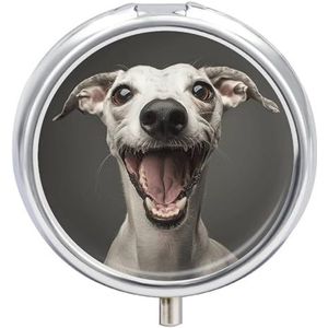 Pillendoosje Reizen Pil Organizer Hond met Open Mond Gedrukt Leuke Pillendoos Handige Pillendoos Geschikt om in zakken en zakken te worden geplaatst