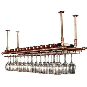 Wijnrekken Muurwijnrekken Metalen ijzeren opbergplank in bar LOFT Plafond Wandgemonteerde hangende wijnchampagne wijnfleshouder Bar (Size : 100cm(L) x30cm(W))