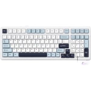 QPSJXN F99 Mechanisch gaming-toetsenbord, 99 afdichtingsstructuur, draadloos, Bluetooth, hot swappable PBT RGB, compatibel met pc en laptop (Blue Purple Axis)