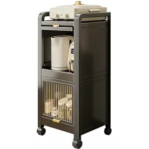bremermann Telescopische lade 50 cm met plank, keukenlade, met telescopische rails, ideaal voor keuken, badkamer en slaapkamer, metaal (crèmewit