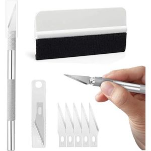 Vinylfolie installatie-applicatorkits, 7 stuks hoogwaardige folie-gereedschapsset met precisiemes en folietrakel voor getinte folie auto wrap