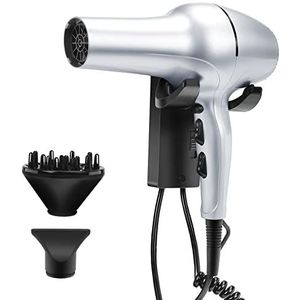 QL Wand Haardroger,Phon voor Professioneel Haar Ionen,Muurhouder,AC Motor 2200W Föhn,voor Hotel,Salon,Zilver
