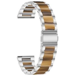 22 mm 20 mm bandlegering met harsarmband geschikt for Garmin horlogeband Venu 3 2 1/Venu2 Plus/SQ/Vivoactive 4 meerdere kleuren metalen riem (Color : Silver Style5, Size : Vivoactive 3)