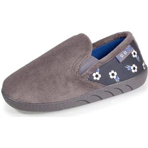 Isotoner Loafers pantoffels voor jongens, ultra-comfortabele zool, Grijs, 36 EU