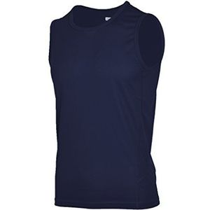Tanktop voor heren, mouwloos T-shirt, wielersport, hardlopen, loopshirt, functioneel ondergoed, sneldrogend, mouwloos shirt, marineblauw, L