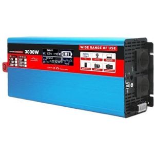 Spanningsomvormer 12V 220V Autoomvormer POWER 2000W 3000W Voor Zuivere Sinusomvormer Met Spanningsweergave Zonne-omvormer Met Afstandsbediening Omvormer(2000W-12V)