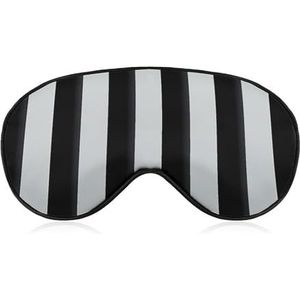 Zwart en wit gestreept slaapmasker, lichtblokkerend oogmasker, comfortabel en zacht, oogbedekking met elastiek, geschikt voor mannen en vrouwen, geschikt voor reizen en slapen