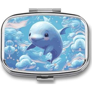 Leuke Vis Pil Doos Pil Case Leuke Pil Organizer Pil Houder Geneeskunde Pil Organizer Pil Container Dagelijkse Pil Organizer Kleine Pillendoos Pil Case voor Purse Pocket
