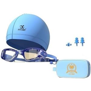 Zwembril for tieners, breed gezichtsveld, anticondens, waterdicht, UV-bescherming (Size : Electroplating black 150 degrees)