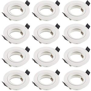 SEBSON Inbouwspot met GU10 Houder - Plafondspot Aluminium, Boorgat 65mm (min. 60mm, max. 70mm) voor LED of Halogeen Inbouwverlichting 230V - Set van 12