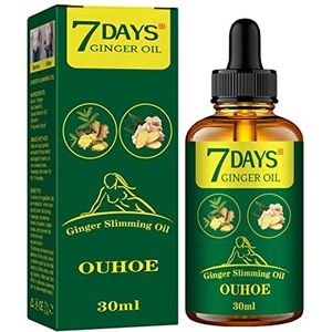 Lichaamsolie voor gewichtsverlies - 30ml Natuurlijke Ingrediënten Gember Afslankolie - Lichaamsvormende etherische olie voor versteviging van buik, dijen en billen Holexty