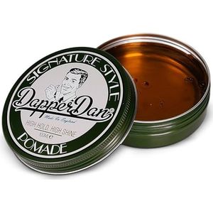 Dapper Dan Signature Style Pomade, Haarpomade met Hoge Glans en Sterke Fixatie voor Mannen, Klassieke Stijlen Realiseren, Op Water Gebaseerde Pomade voor Alle Haartypes, 100ml