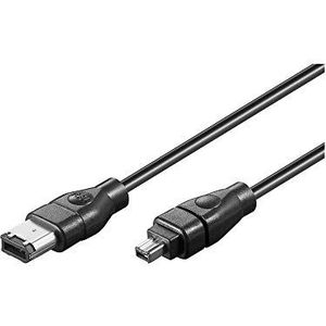 Wentronic FireWire+ kabel (6-polige stekker op 4-polige stekker) 1,8 m zwart