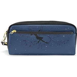 Eslifey Swing met muziek Draagbare Pouch PU Lederen School Pen Case Stationaire Potlood Tassen Water Proof Cosmetische Tas Make-up Beauty Case