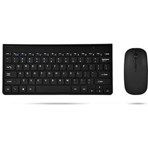 Wireless Keyboard Mouse Set, Slim Waterproof 2,4 GHz Wireless Keyboard and Mouse Kit voor Desktop Laptop Tablet(Zwart)