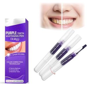 Purple Teeth Care Whitening Pen, Direct Verhelderend Effect, Verwijdert Tandplak, Voorkomt de Vorming Van Nieuwe Vlekken Op de Tanden, Eenvoudige Bediening in Vijf Stappen(2pcs)
