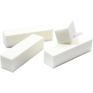 nagelbufferde zandkorrels 5 Pcs Multicolor Nail Buffer Blocks 100/180 Grit for Acrylic Gel Nails Manicure Pedicure(5 Pcs White)