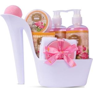 Grote luxe ervaring: complete spa-cadeauset voor vrouwen van Draizee - huidverzorgingsset met lotions, crèmes, badbommen en meer (Heel Shoe Spa Bath Set)