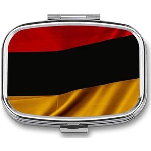 Duitsland Vlag Pillendoos Pil Case Leuke Pil Organizer Pil Houder Geneeskunde Pil Organizer Pil Container Dagelijkse Pil Organizer Kleine Pillendoos Pil Case voor Portemonnee Pocket