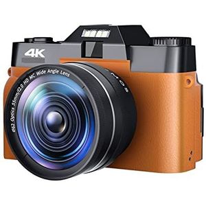 Videocamera Vlogcamera Recorder Groothoek 48MP Fotografie Digitale camera's Autofocus Retro Vintage Photo Recorder 4K Streaming Camcorder Youtube Video Webcam(128G TF Card,With Wide Angle Lens-03)
