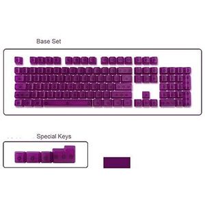 104 Toetsen Transparante ABS Keycaps Mechanisch Toetsenbord OEM Vorm Zonder Gegraveerde Backlight RGB Transparante Keycaps (transparant paars)