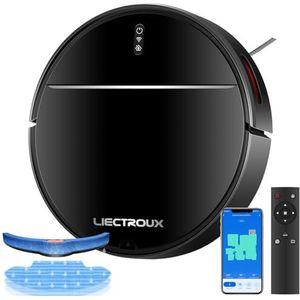 Liectroux M7S Pro - 4000Pa - Robotstofzuiger met Dweilfunctie - Slim - Robotstofzuiger - Slimme Navigatie - Werkt met app en met Alexa en Google Home - Zwart