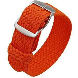 De kijkbands van mannen 18mm/20mm/22mm Nylon Man Horlogeband Vervanging Vintage Polshorloge Band Strap met Zwart/zilver Geborsteld Gesp (Color : Orange S_20mm)