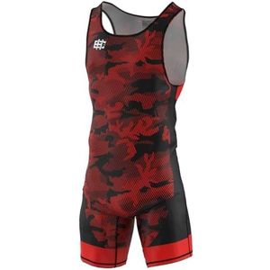 Extreme Hobby - worstelpak voor heren HAVOC – professioneel wedstrijdpak, worstelkleding, singlet voor mannen, kleur: rood, maat: S