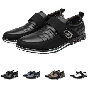 Anthoern Heren Jurk Schoenen, Business Ademende Heren Schoenen, Casual Business Oxford Orthopedische Lederen Schoenen, Eenvoudige Slip-On Walk Flats Schoenen, Comfort Antislip Formele Sneakers, Zwart