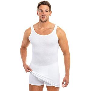 HERMKO 3007 3-pack extra lang heren onderhemd (+10 cm) tank top van 100% biologisch katoen, wit, 5XL