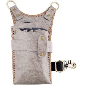 Een kapper, een heuptas, Salon Tools Holster Tas Puur Rundleer Waterdicht Verstelbare Taille Schouderriem for Haar Schaar Kammen Pak van 6 Multicolor(H)