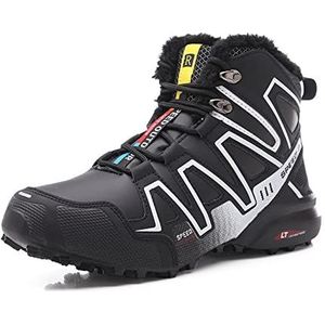 Shhyy Winter Warme Golfschoenen Voor Heren Lederen Waterdichte Outdoor Snow Boots-anti-slip Sneakers Voor Outdoor En Indoor Golftraining Hofschoenen,Wit,45