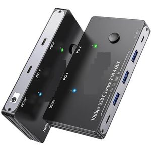 10Gbps USB-switch 2 computers delen 4 USB 3.2 Gen 2-poorten, USB-switcherselector for pc, laptop, toetsenbord, muis, webcampoort,Schakelde soepel(C204 With Line)