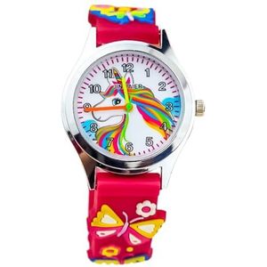 OLACD Trendy Horloge Strap Vrouwen Eenvoudige Siliconen Polshorloge Lady Cartoon Kids Leuke Dames Klassieke Dial Tijd Horloge, Rood82, Eén maat