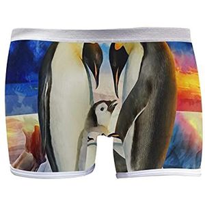 PUXUQU Boxershorts voor dames, schattige pinguïn in arctische oceaanondergoed, onderbroeken