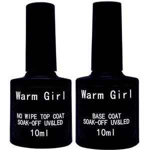 Warm Girl base coat en top coat Nagellak, semi-permanent, manicure-set, uv nagellak, Soakoff nagelkunst Base et top coat
