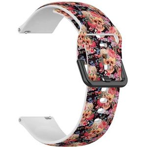 Compatibel met Garmin Forerunner 965, Forerunner 955/955 Solar, Forerunner 945/945 LTE (aquarel schedel roze) 22 mm zachte siliconen sportband armband band, Siliconen, Geen edelsteen