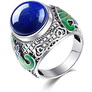 S925 sterling zilveren ring ronde natuurlijke jade ring dame verlovingsring sieraden