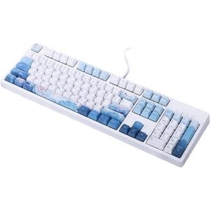 QPSJXN 104 toetsen Ink Libellenfly Touch Wired mechanisch toetsenbord met PBT-toetsenbordcaps, compatibel met -computers