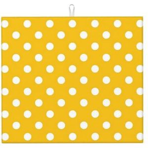 Gele punt, afwasmat, absorberende afdruiprek, mat, aanrecht, gootsteen, droogpad, 41 x 46 cm