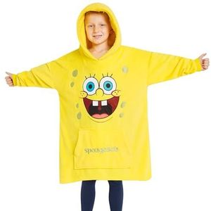 SPONGEBOB SQUAREPANTS Deken Hoodie voor Kinderen Tieners One Size Zachte Fleece Oversized Hoodie Deken Geschenken voor Kinderen Geel