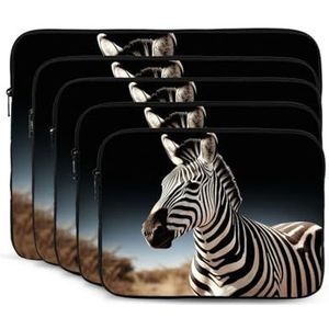 Wilde Dieren Zebra Print Laptop Sleeve Case Draagbare Computer Tas Draagtas Kleine Laptop Tas voor Vrouwen Mannen 15 inch