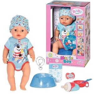 Zapf Creation 834992 BABY born Magic Boy 43 cm - neu mit magischem Schnuller und 10 lebensechten Funktionen