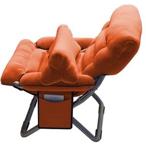 Casual Gestoffeerde Stoel, Draagbare Loungestoel Met Kussens Met Zijzakken, Lendenkussen En 3 Verstelbare Rugleuningen For Gebruik Op Balkon, Tuin, Terras (Color : Orange)