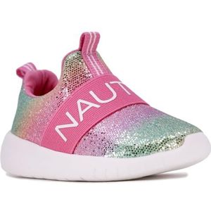 Nautica Kids Girls Boys Fashion Sneaker Slip-On Athletic Running Shoe for Toddler and Little Kids-Matdeck Girls-Dark Rainbow Holograph-12